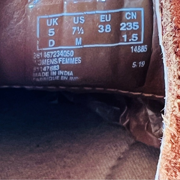 CLARKS CAMZIN SUEDE BUCKLE LOAFERS  SHOOTIES CHESTNUT BROWN SIZE 7.5 - Picture 9 of 12